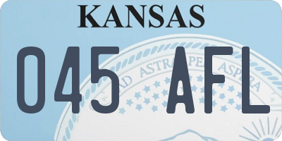 KS license plate 045AFL