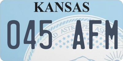 KS license plate 045AFM