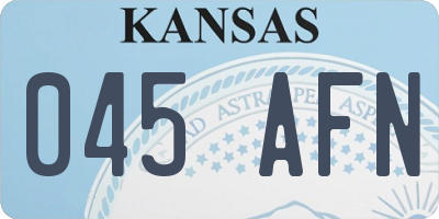 KS license plate 045AFN