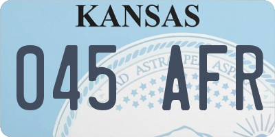 KS license plate 045AFR