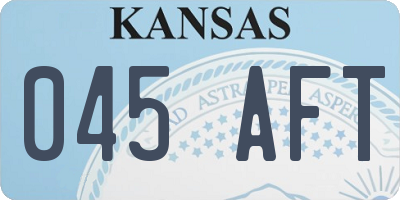 KS license plate 045AFT