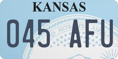 KS license plate 045AFU
