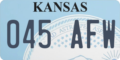 KS license plate 045AFW