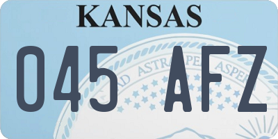 KS license plate 045AFZ