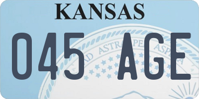 KS license plate 045AGE