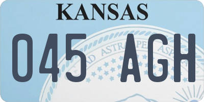 KS license plate 045AGH