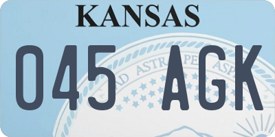 KS license plate 045AGK