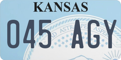 KS license plate 045AGY