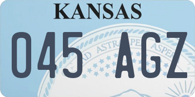KS license plate 045AGZ