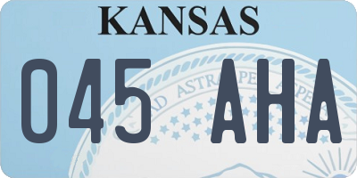 KS license plate 045AHA