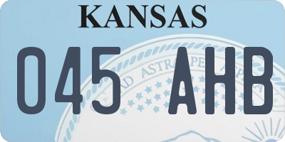KS license plate 045AHB