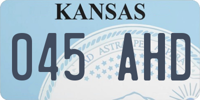 KS license plate 045AHD