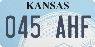 KS license plate 045AHF