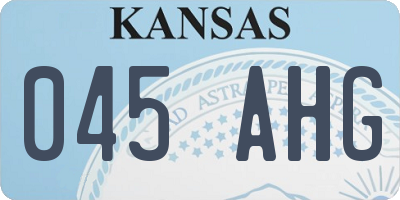 KS license plate 045AHG