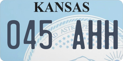 KS license plate 045AHH