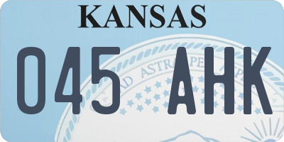 KS license plate 045AHK