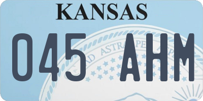 KS license plate 045AHM
