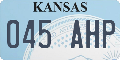 KS license plate 045AHP