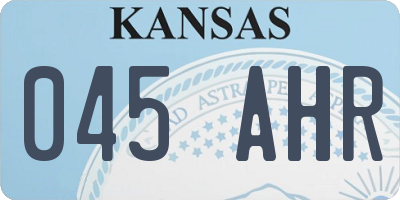 KS license plate 045AHR