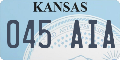 KS license plate 045AIA
