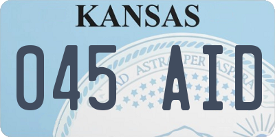KS license plate 045AID