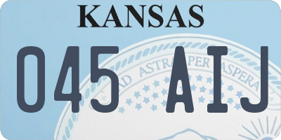 KS license plate 045AIJ
