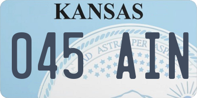 KS license plate 045AIN