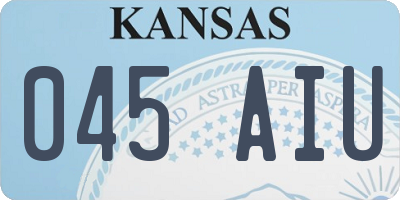 KS license plate 045AIU