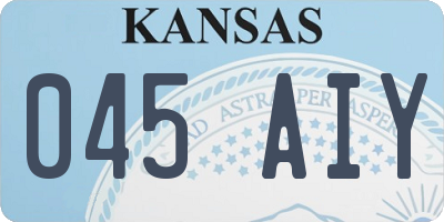 KS license plate 045AIY