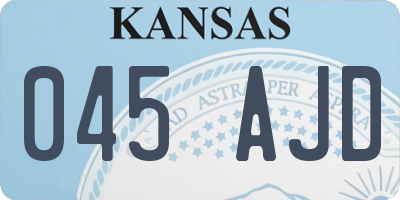 KS license plate 045AJD