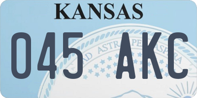 KS license plate 045AKC