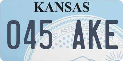KS license plate 045AKE
