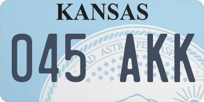 KS license plate 045AKK