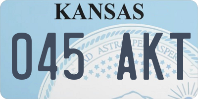 KS license plate 045AKT