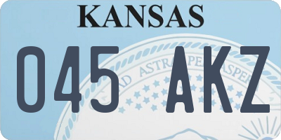 KS license plate 045AKZ
