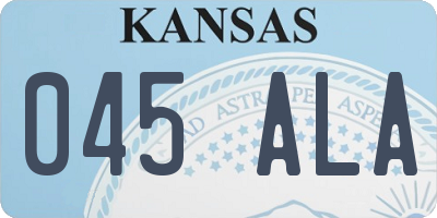 KS license plate 045ALA