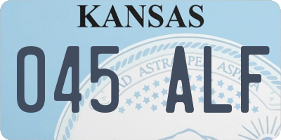 KS license plate 045ALF