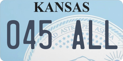 KS license plate 045ALL