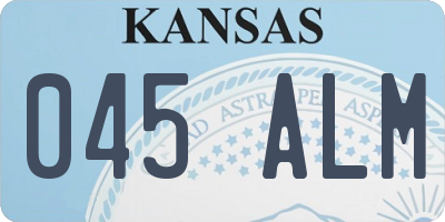 KS license plate 045ALM