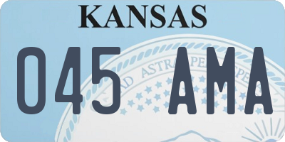 KS license plate 045AMA