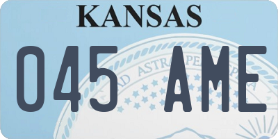 KS license plate 045AME