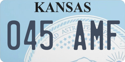 KS license plate 045AMF