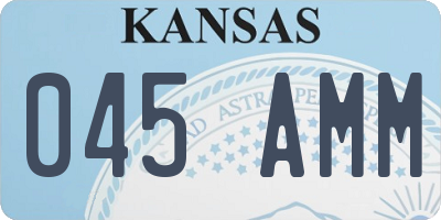 KS license plate 045AMM