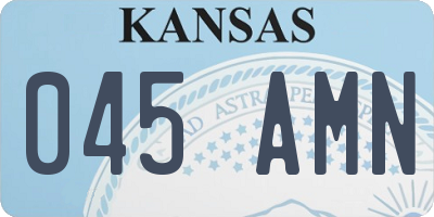 KS license plate 045AMN