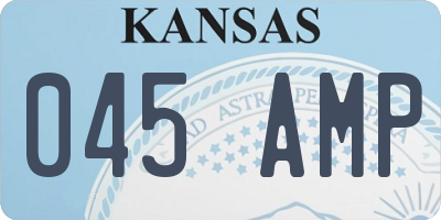 KS license plate 045AMP