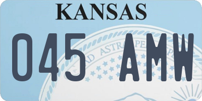 KS license plate 045AMW