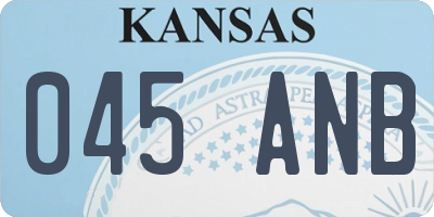 KS license plate 045ANB