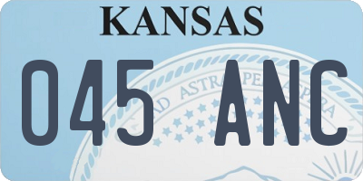 KS license plate 045ANC