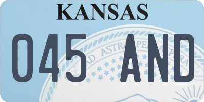 KS license plate 045AND