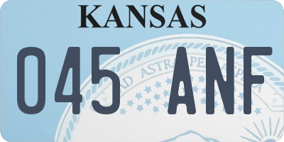 KS license plate 045ANF